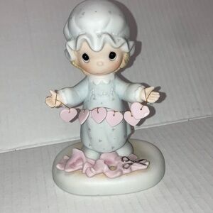 Precious Moments Figurine with Heart Garland You Have Touched So Many Hearts